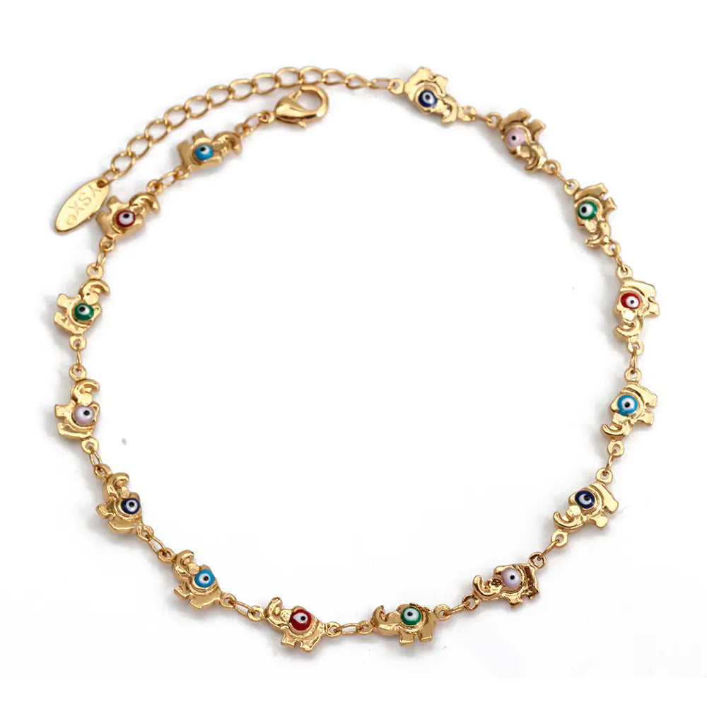 Elephant Evil Eye Blue Bracelet
