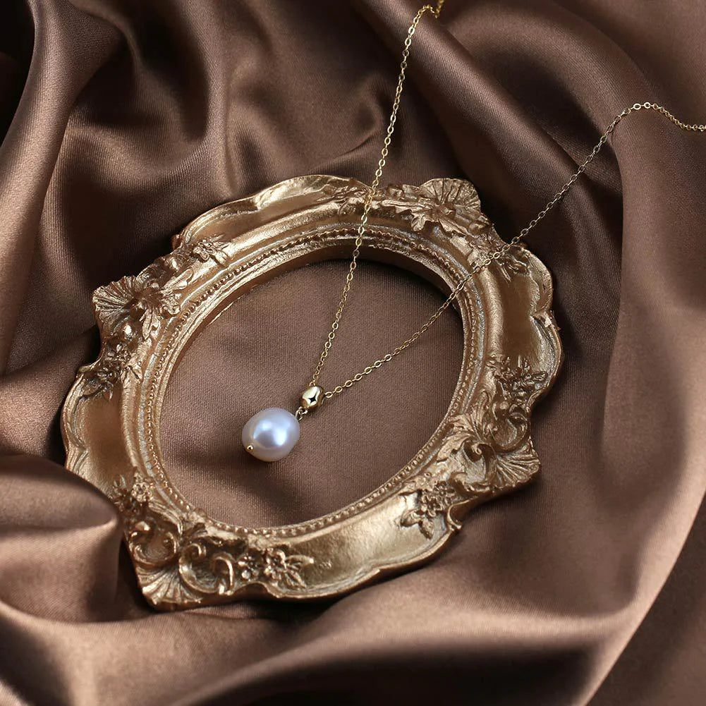 Pearl Drop Silver Necklace