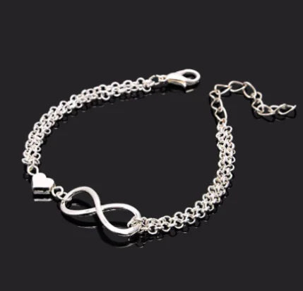 Double Infinity Bracelet in 925 Sterling Silver (One Piece)