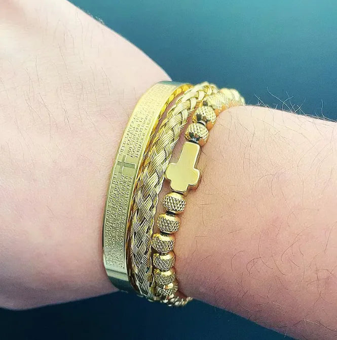 Steel Cross Adjustable Bracelet