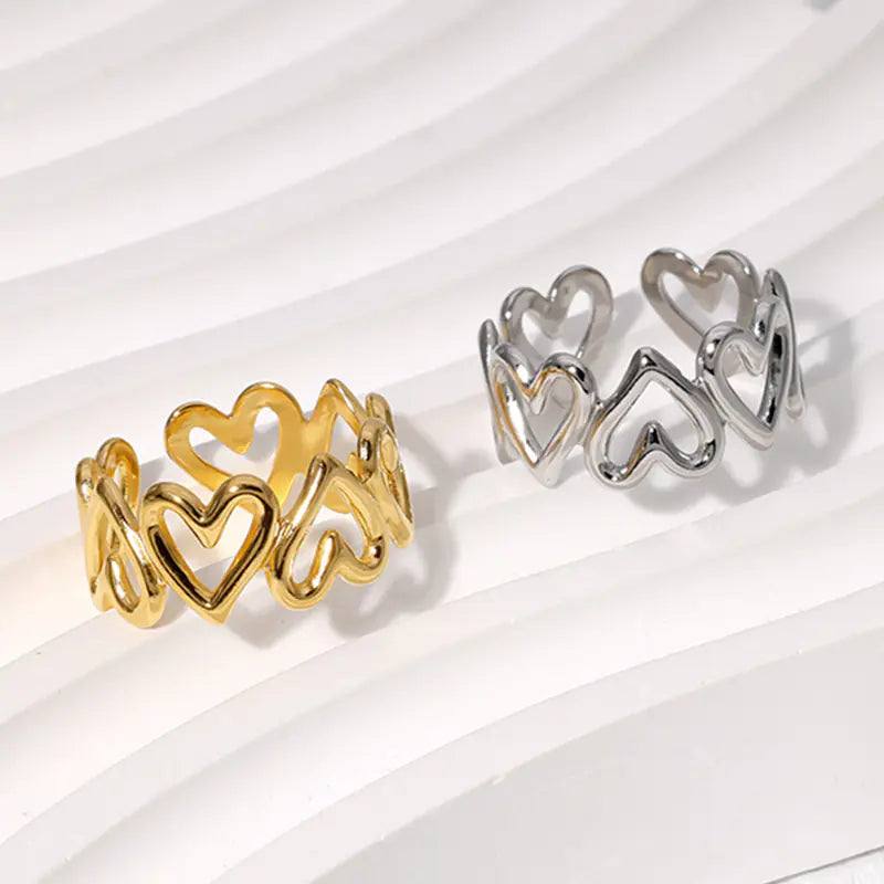 Adjustable Heart Love Ring