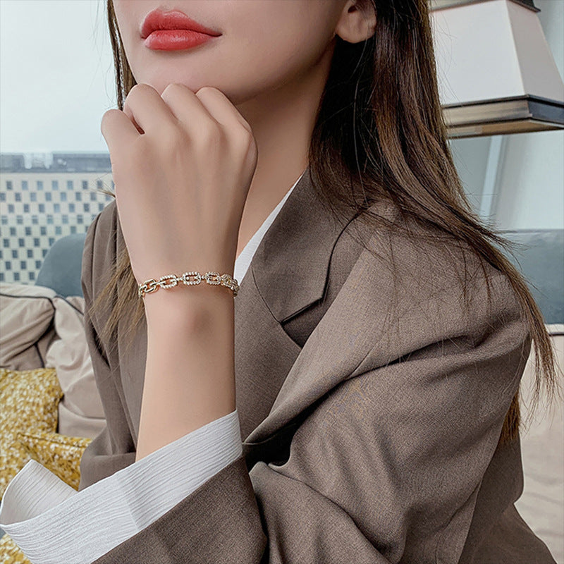 Gold Zircon Chain Bracelet