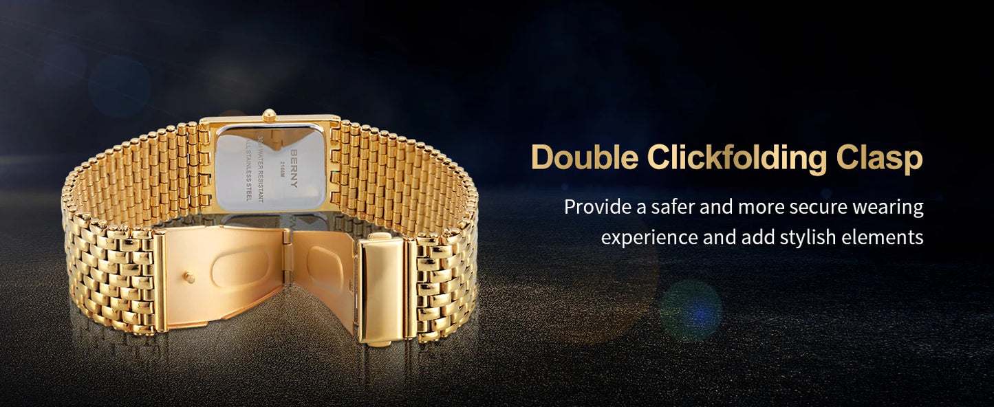 Ultra-Thin Rectangular Quartz Watch