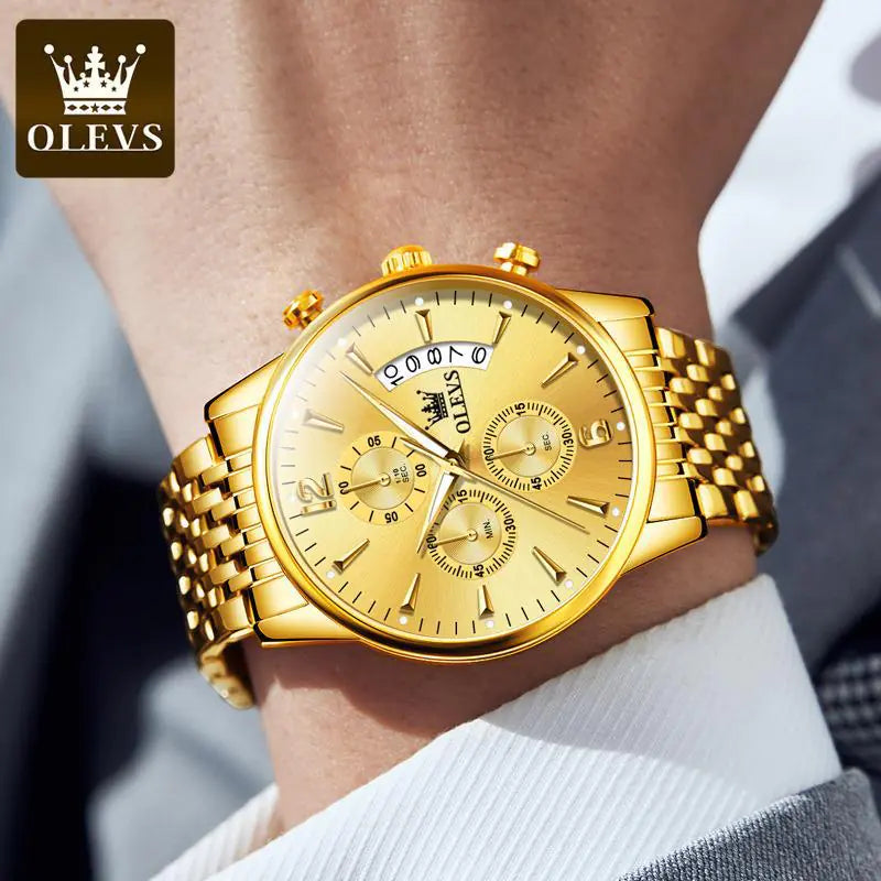 OLEVS Men's Multifunctional Quartz Sport Watch