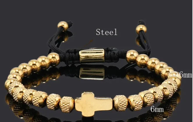 Steel Cross Adjustable Bracelet