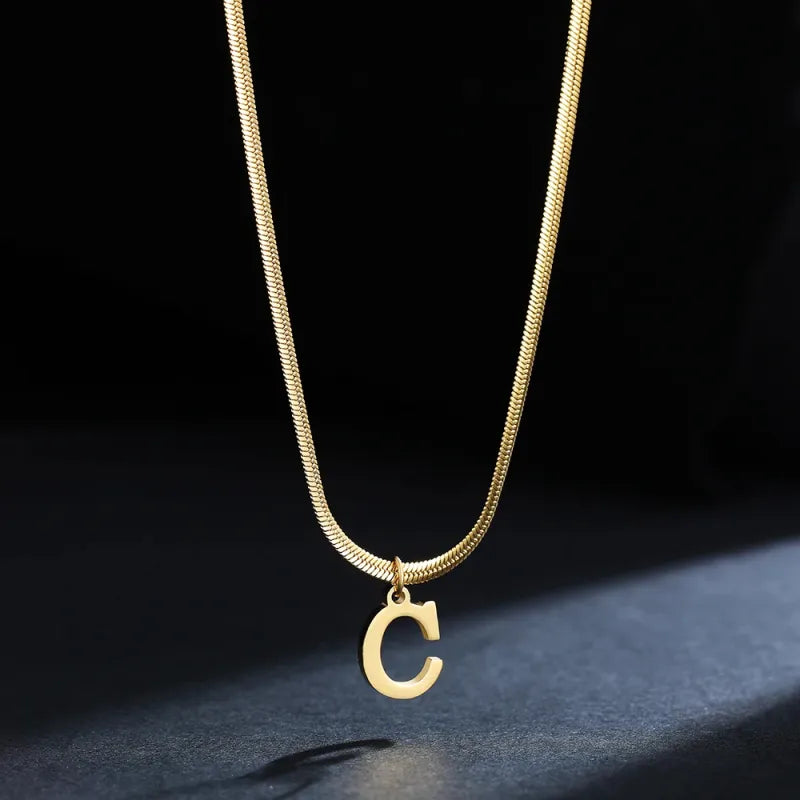 Trendy 26-Letter snake chain necklace