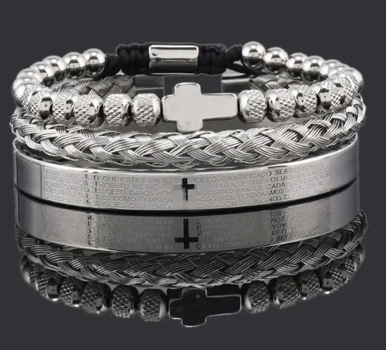 Steel Cross Adjustable Bracelet