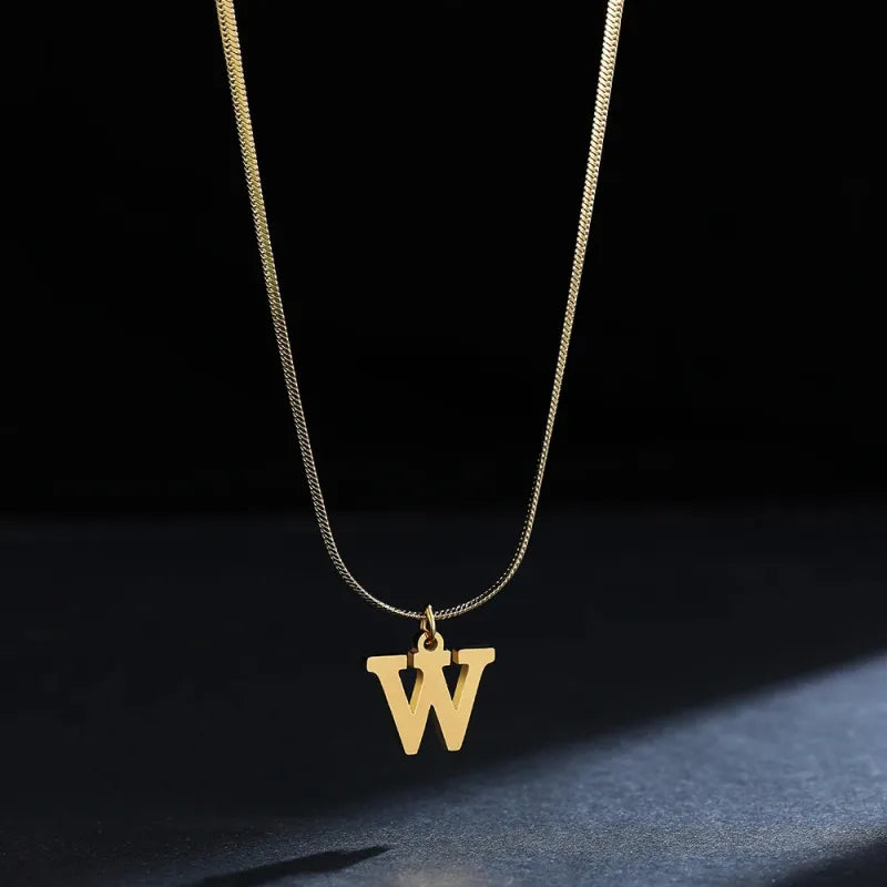 Trendy 26-Letter snake chain necklace