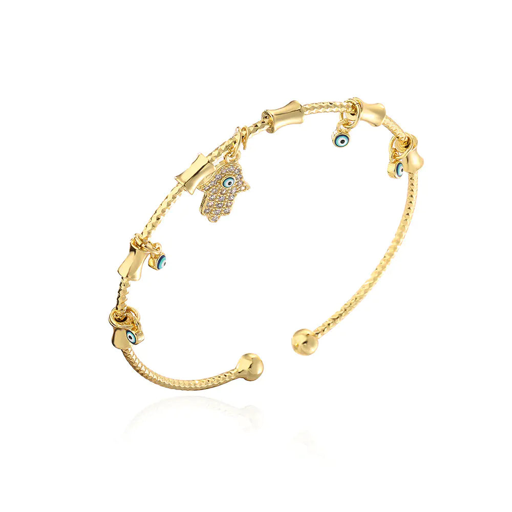 Gold Zircon Demon Eye Thin Palm Bracelet