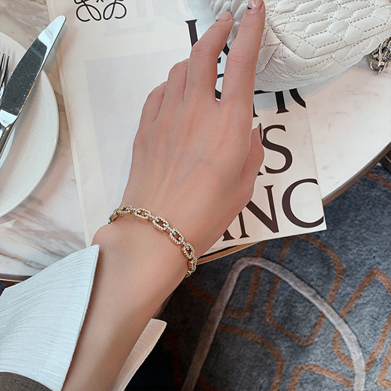 Gold Zircon Chain Bracelet
