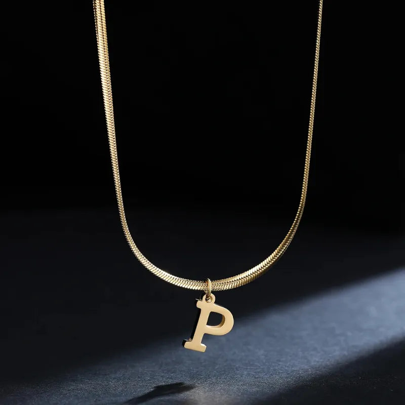 Trendy 26-Letter snake chain necklace