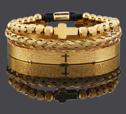 Steel Cross Adjustable Bracelet