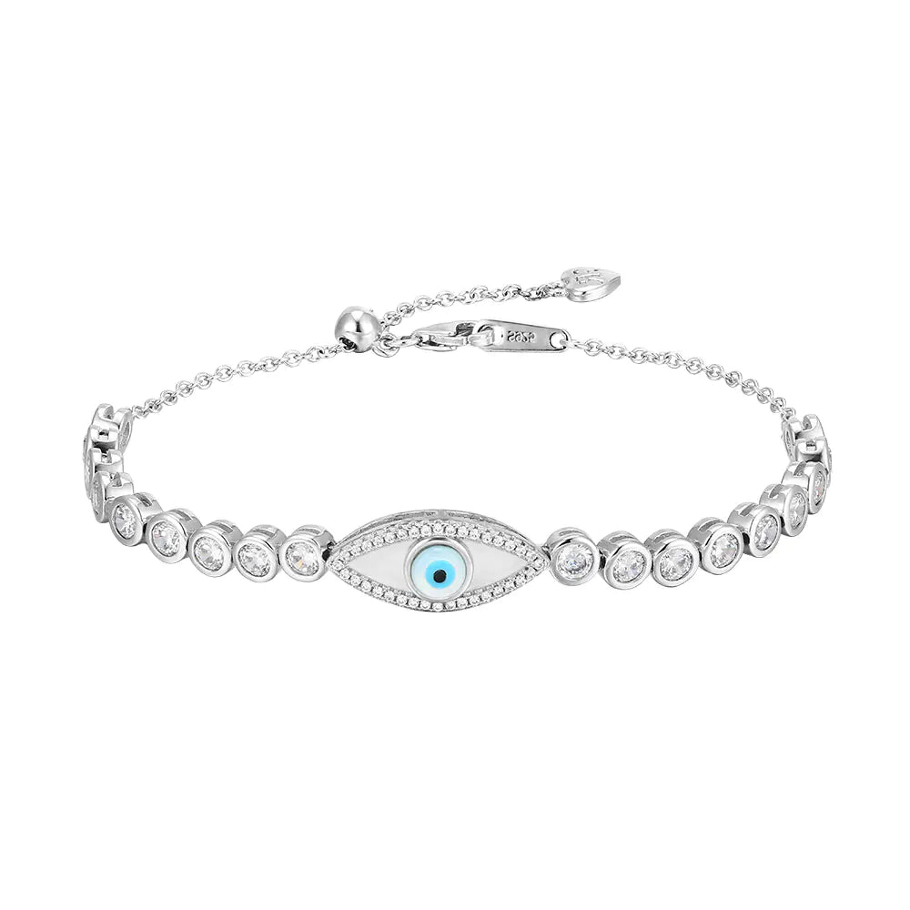 Devil's Eye S925 Sterling Silver Bracelet with Zircon