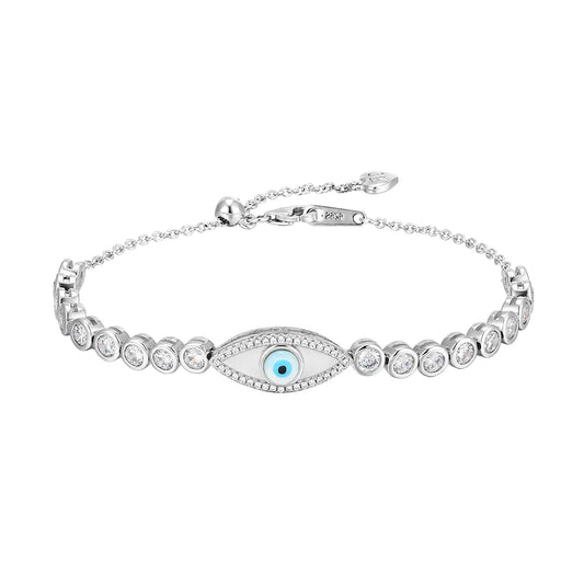 Devil's Eye S925 Sterling Silver Bracelet with Zircon
