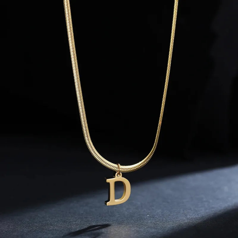 Trendy 26-Letter snake chain necklace