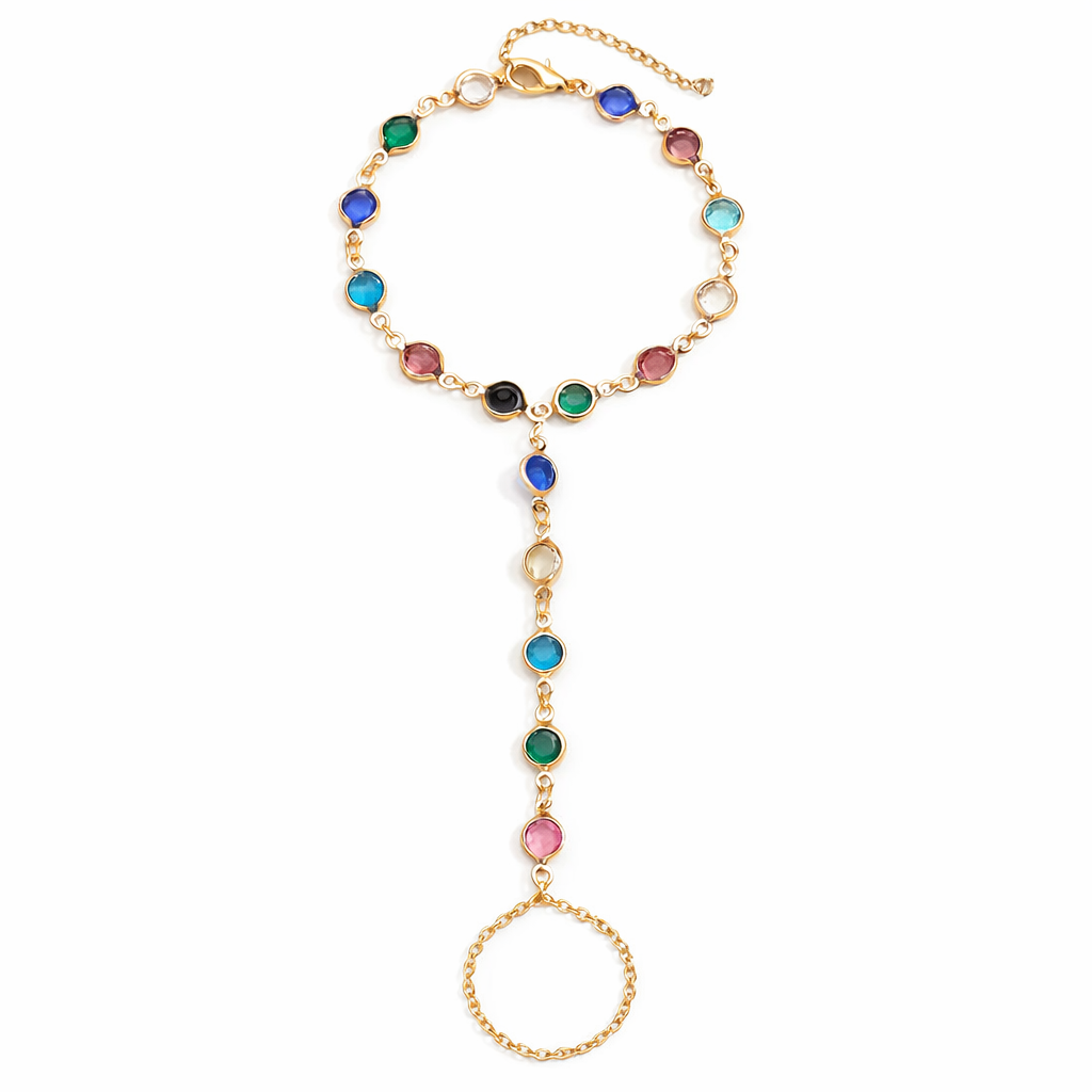 Colorful Crystal Charm Chain Bracelet