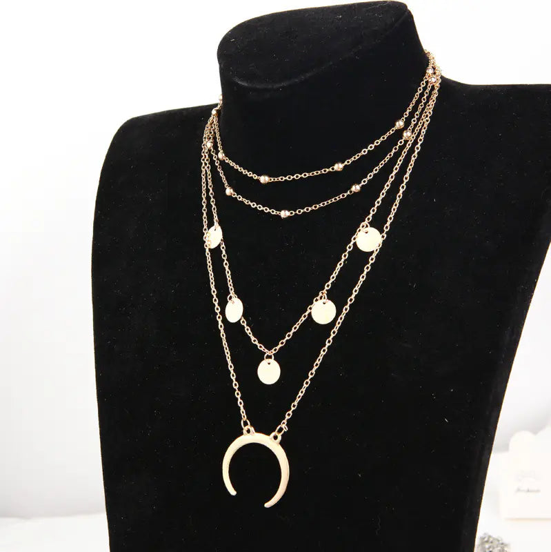 Multi-Layer Moon Necklace