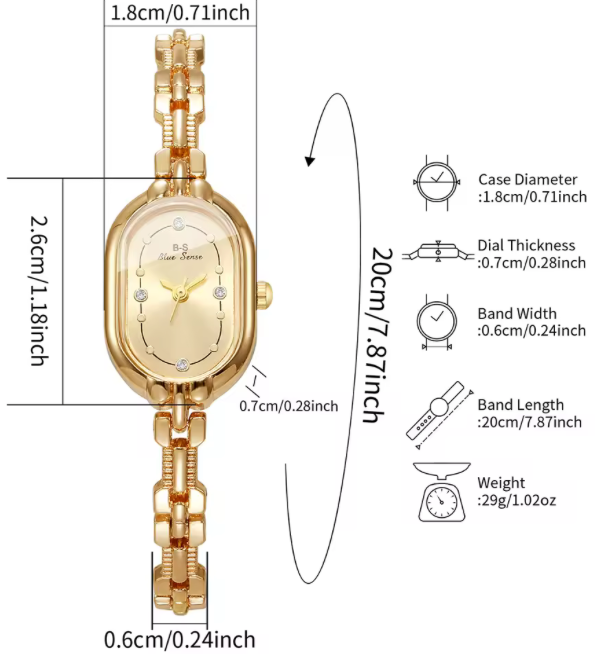 Retro Oval Gold Quartz Watch