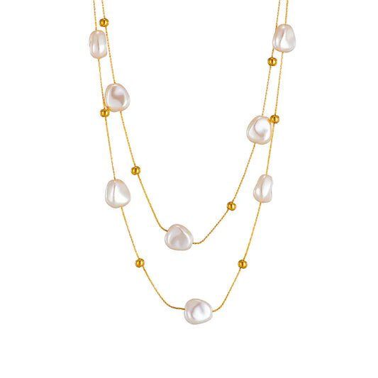 Layered Baroque Pearl Necklace