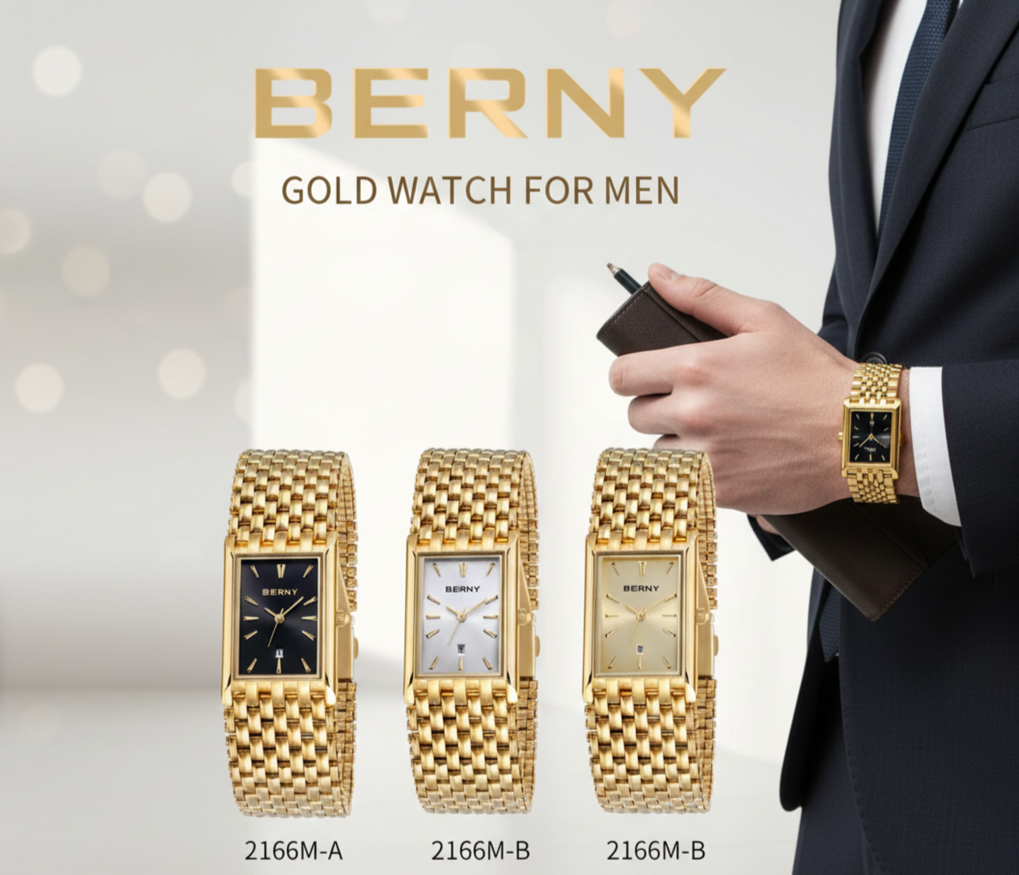 Ultra-Thin Rectangular Quartz Watch