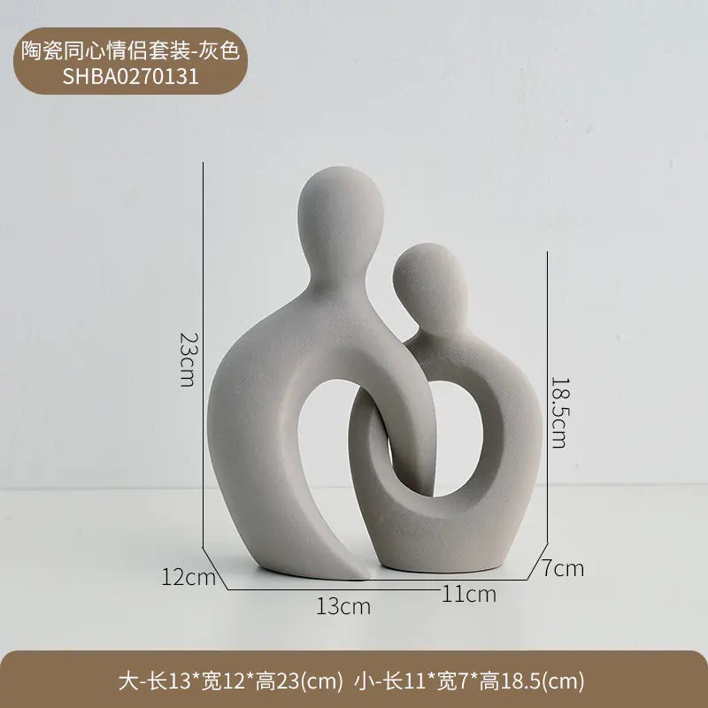Modern Minimalist Abstract Couple Figurine Decor