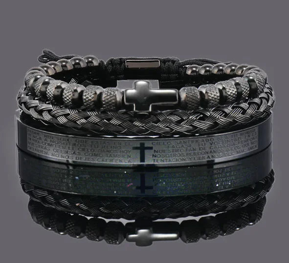 Steel Cross Adjustable Bracelet