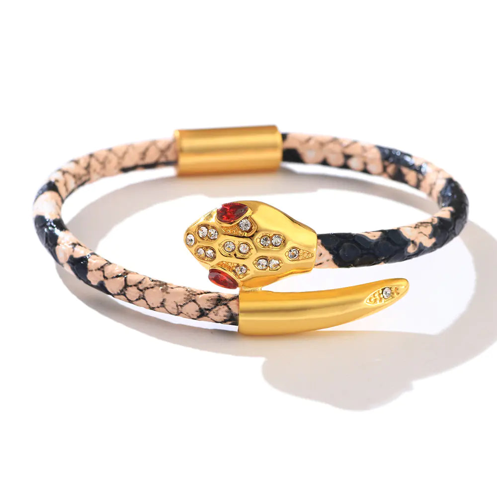 Zircon Leopard Serpent Bracelet