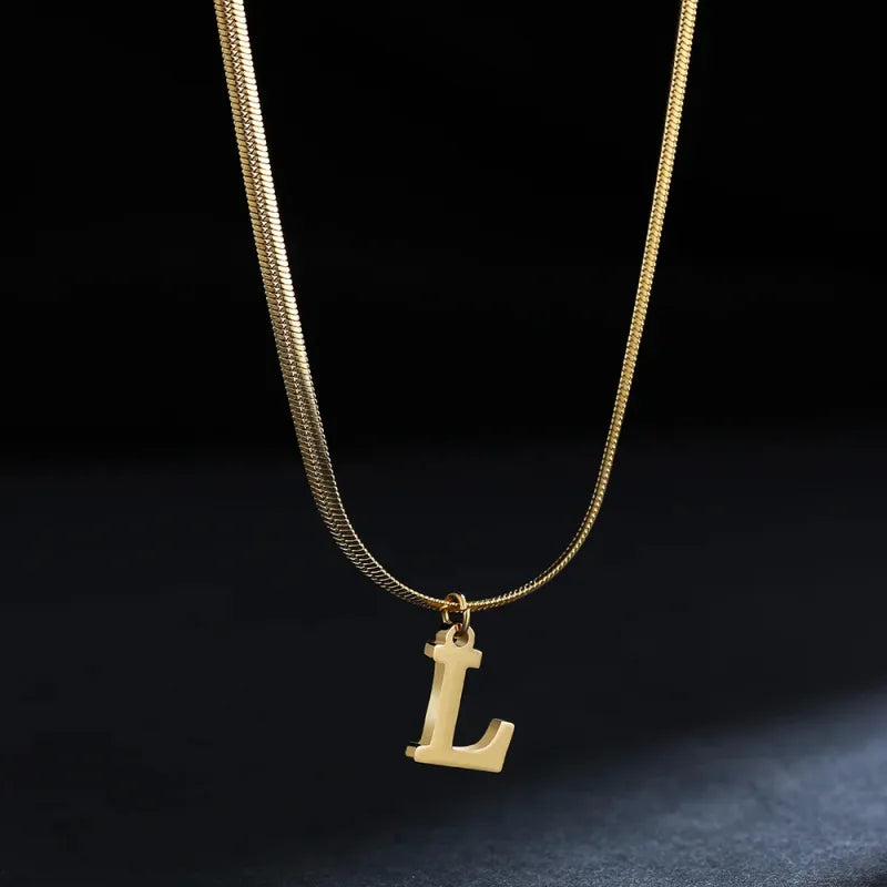 Trendy 26-Letter snake chain necklace