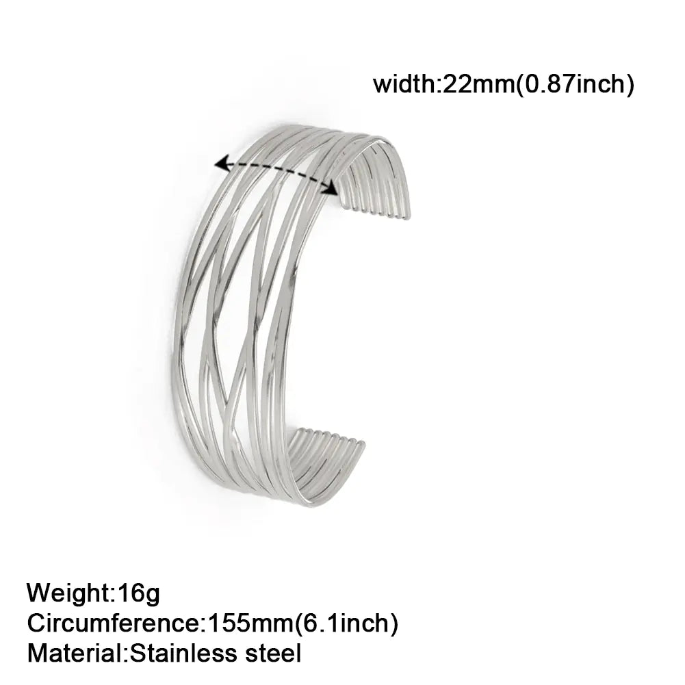 Multi-layer Thin Ring Cross Titanium Steel Bracelet