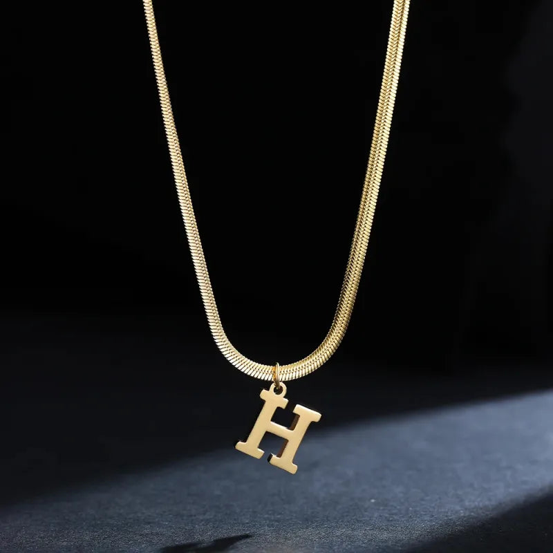 Trendy 26-Letter snake chain necklace