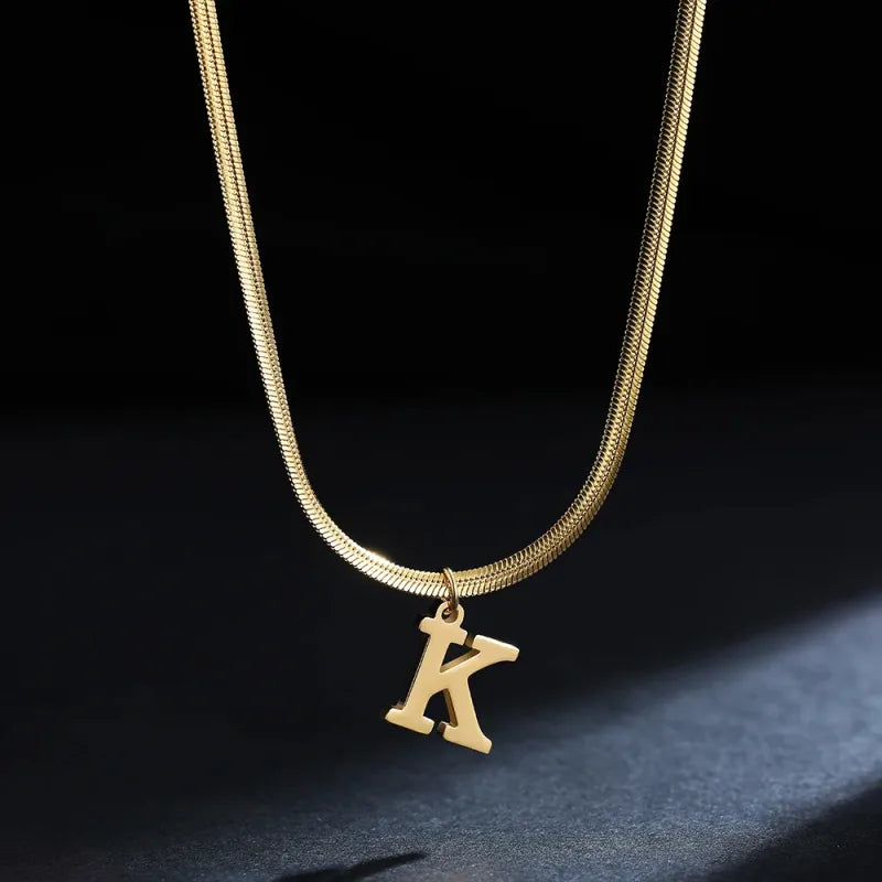 Trendy 26-Letter snake chain necklace