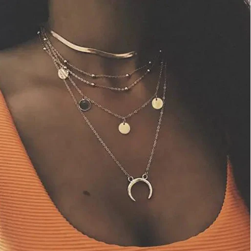 Multi-Layer Moon Necklace