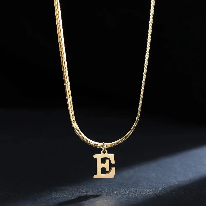 Trendy 26-Letter snake chain necklace