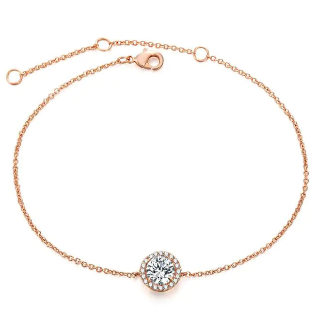 Diamond-Studded Bracelet, Moonstone, Gold-Plated Bracelet