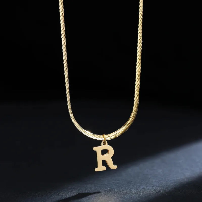 Trendy 26-Letter snake chain necklace