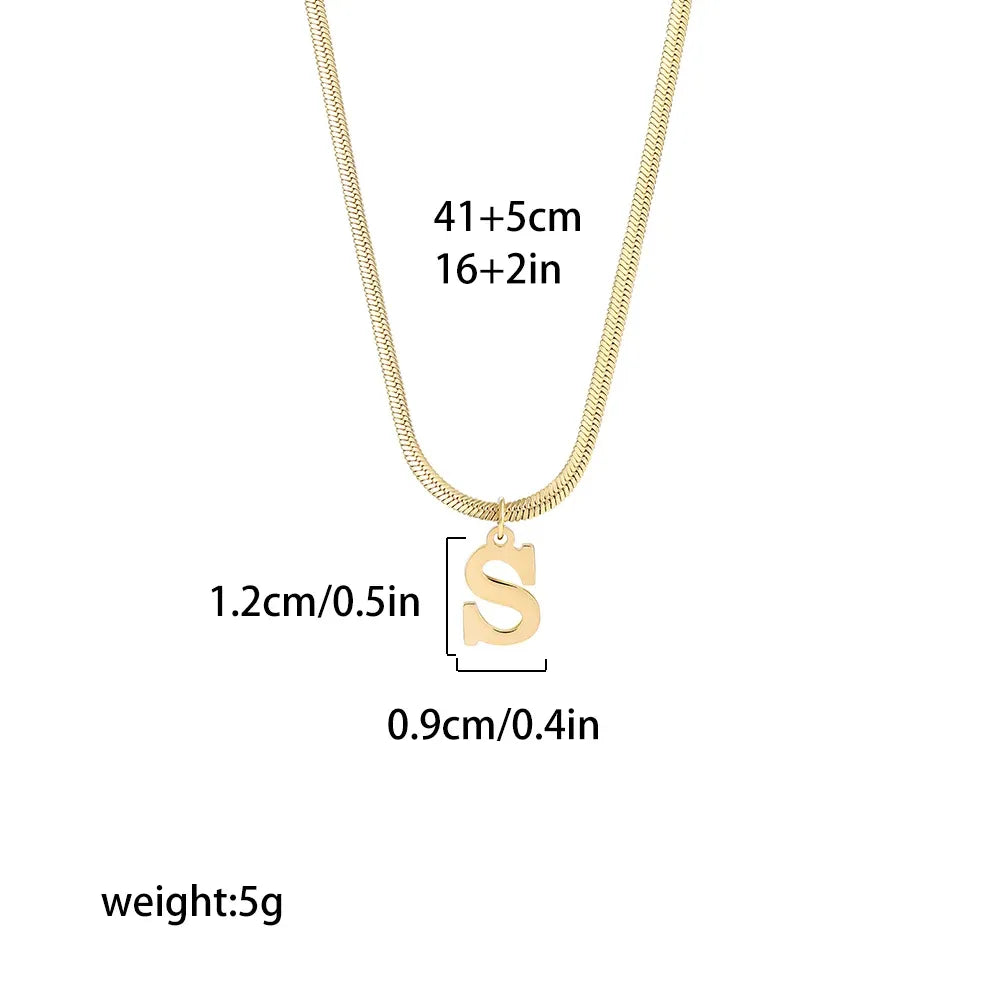 Trendy 26-Letter snake chain necklace