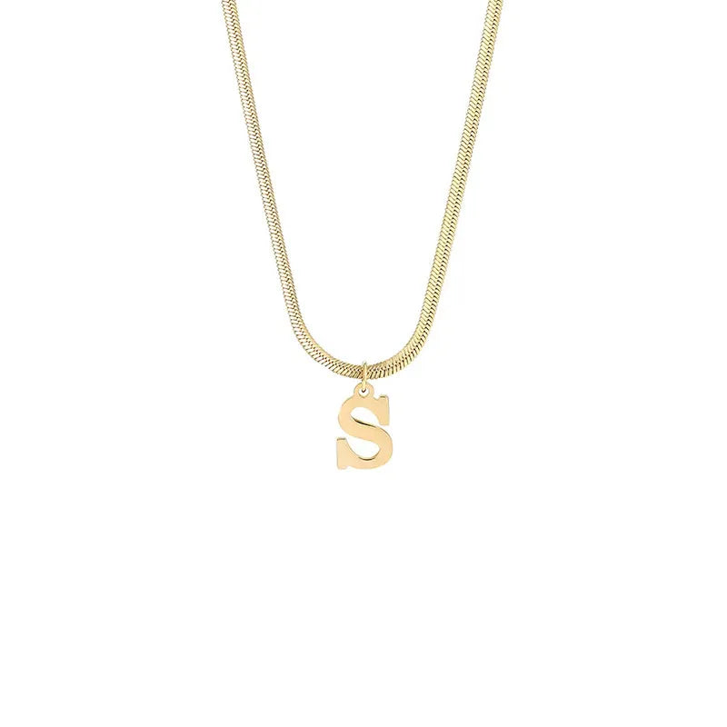 Trendy 26-Letter snake chain necklace