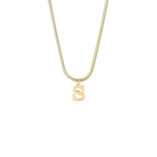 Trendy 26-Letter snake chain necklace