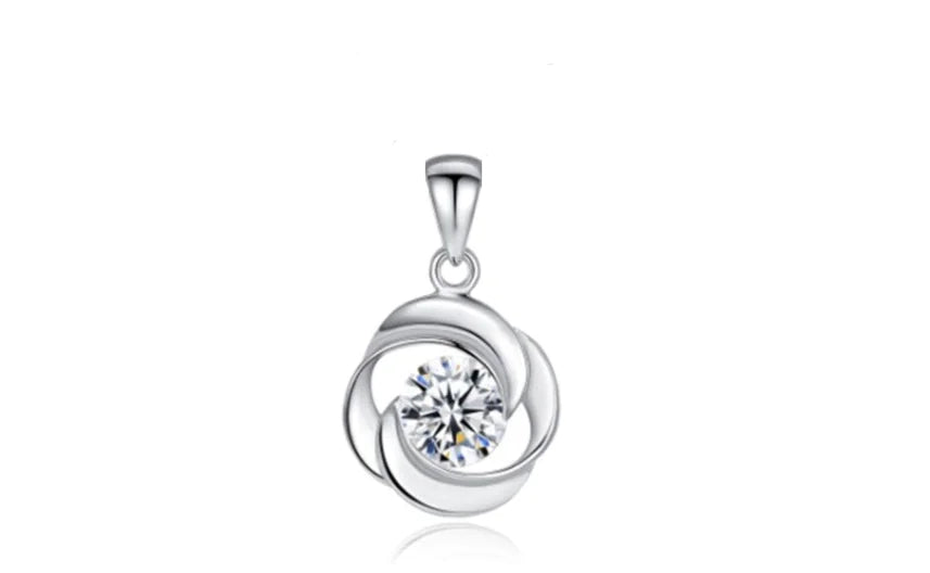 Rose Necklace for Women with Zircon Pendant