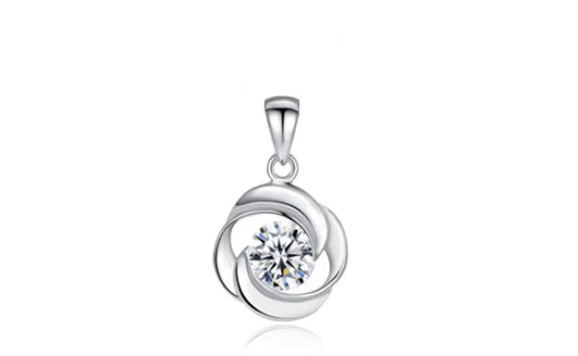 Rose Necklace for Women with Zircon Pendant
