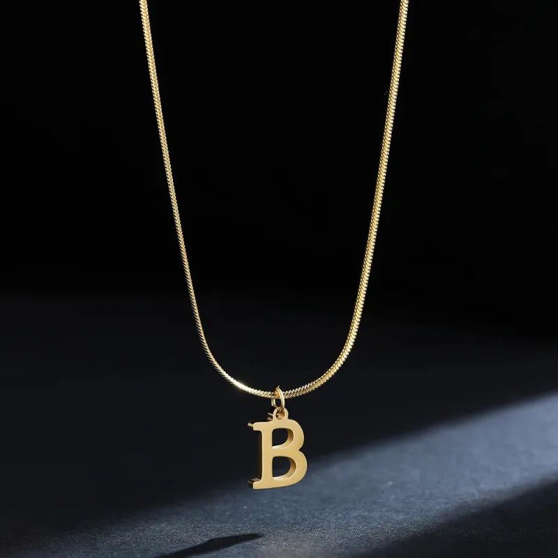 Trendy 26-Letter snake chain necklace