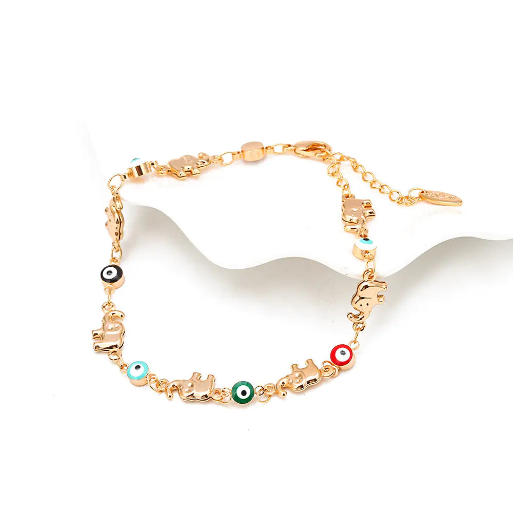 Elephant Evil Eye Blue Bracelet