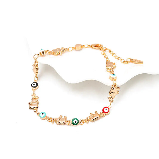 Elephant Evil Eye Blue Bracelet