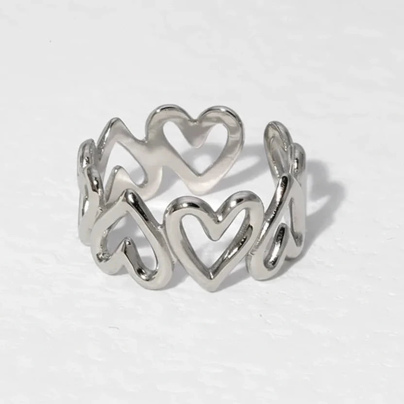 Adjustable Heart Love Ring