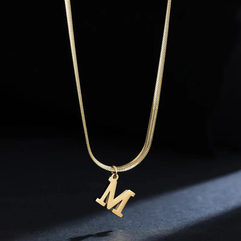 Trendy 26-Letter snake chain necklace