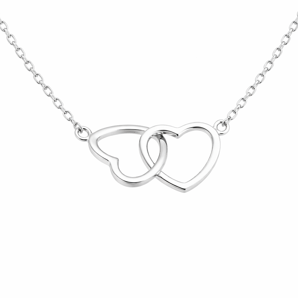 Twin Peach Heart Necklace