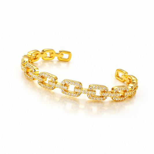 Gold Zircon Chain Bracelet