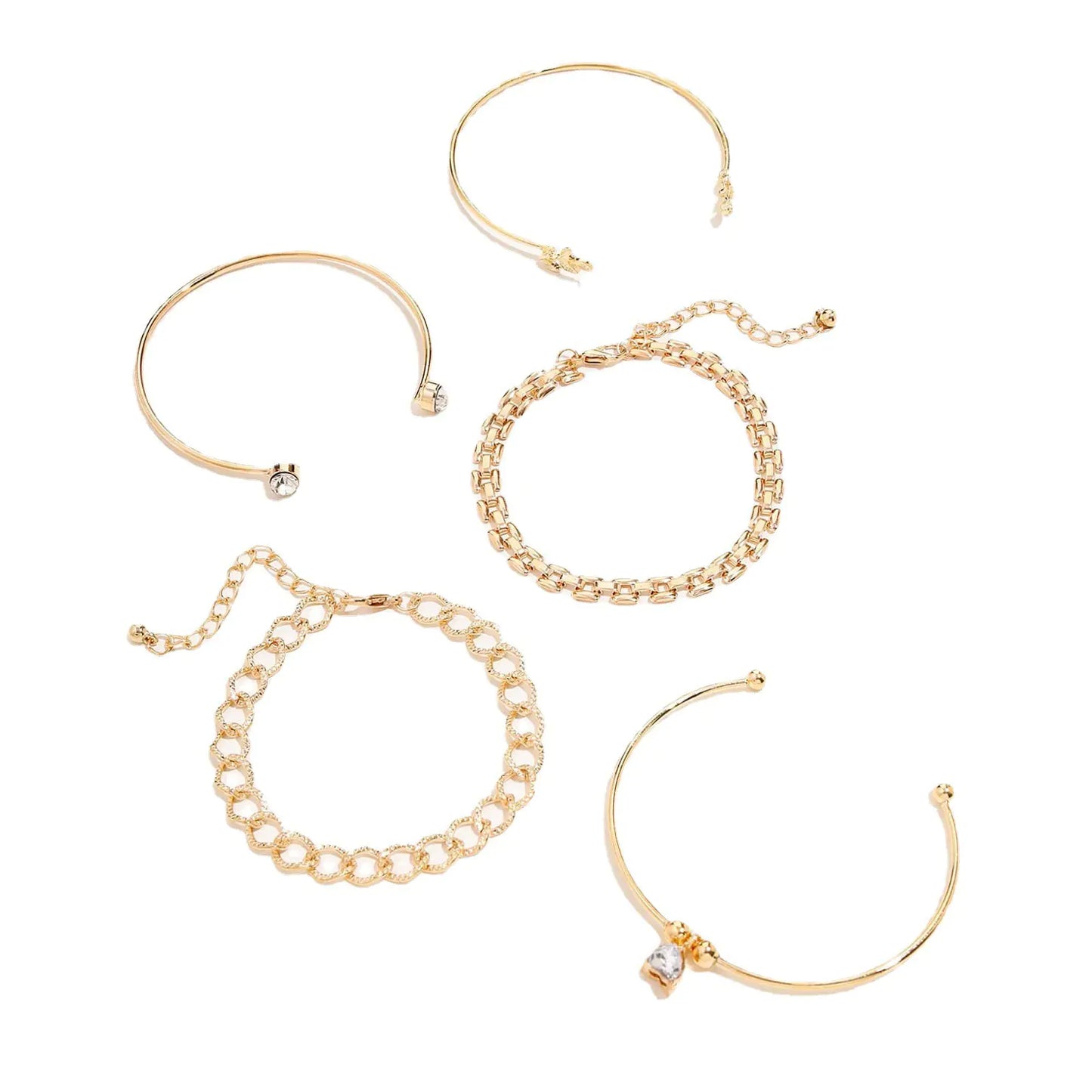 5-Piece Set of Women's Fashion Beaded Bracelets