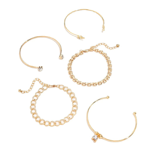 5-Piece Set of Women's Fashion Beaded Bracelets