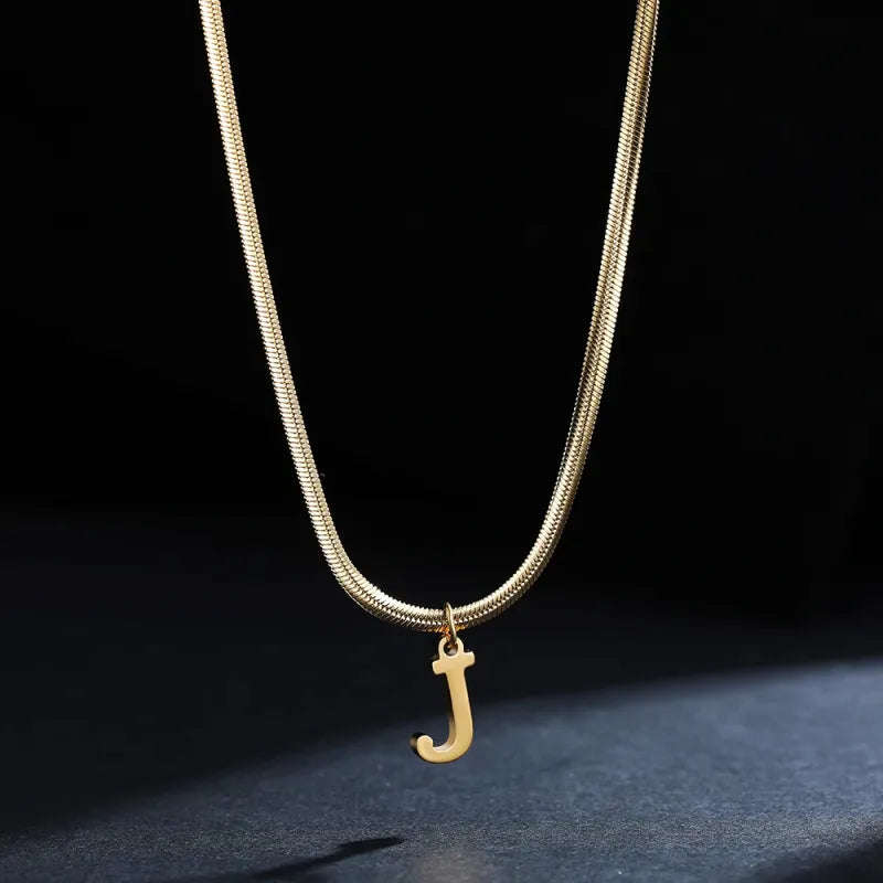 Trendy 26-Letter snake chain necklace